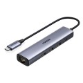 Adapteris USB C - 3 x USB + RJ 45 + USB C PD (K-L) Ugreen CM475